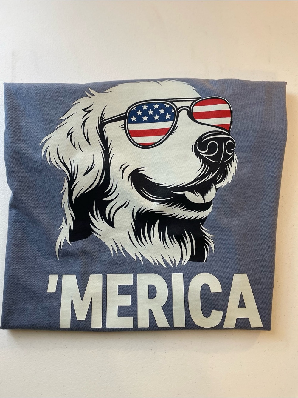 Comfort Colors Golden Retriever Merica Graphic Tee M Denim